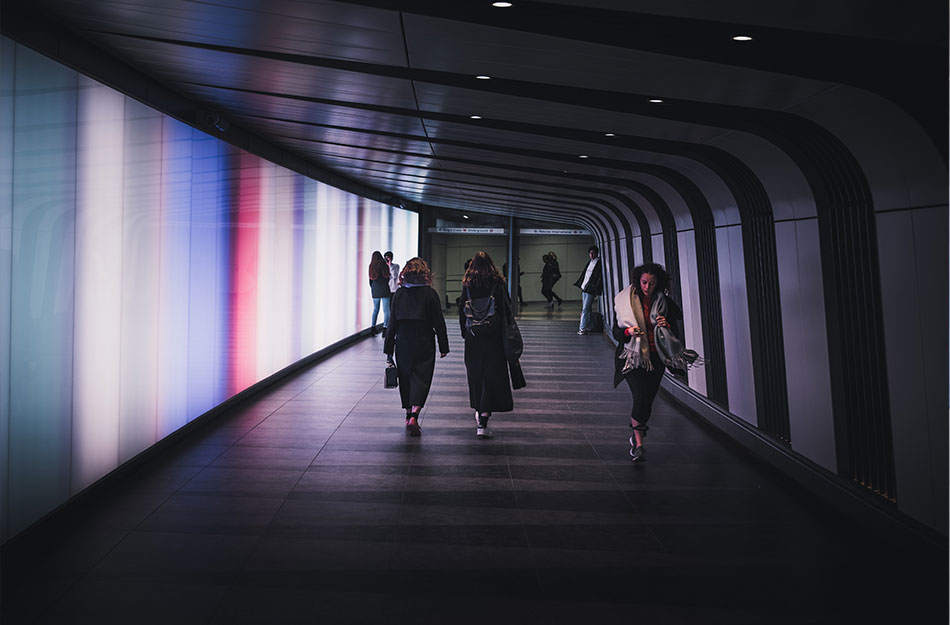 Nominet Cyber People walking in corridor