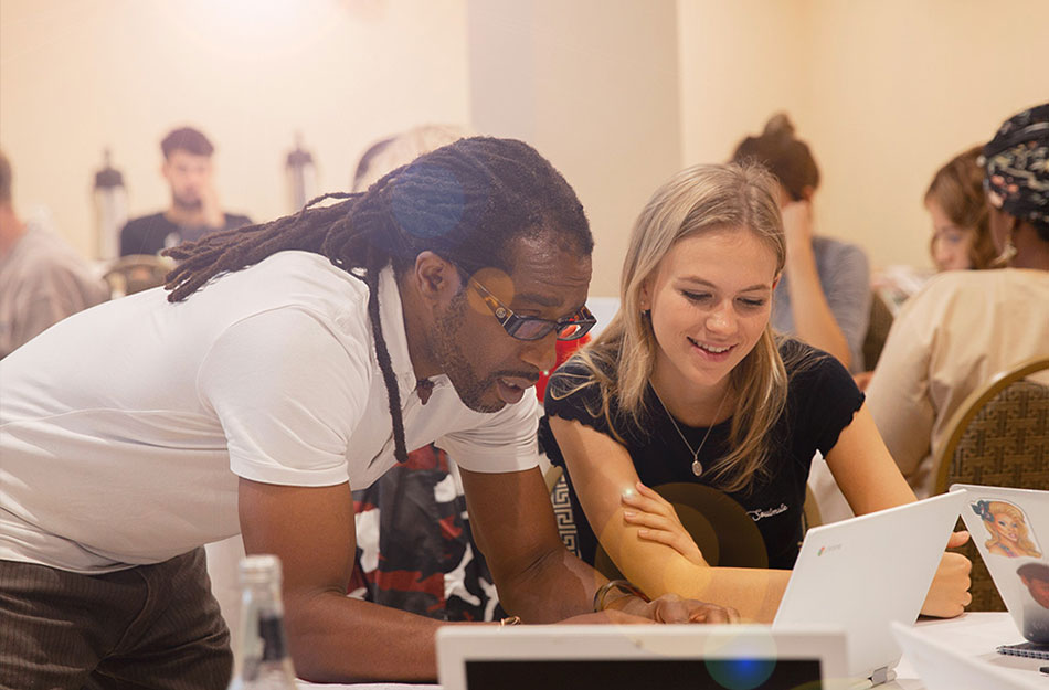 Tech for Good Man coaching woman