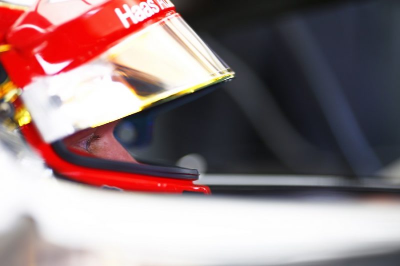 Haas protect Haas driver in a helmet