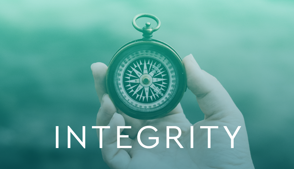 Integrity Image Hand holding a compass